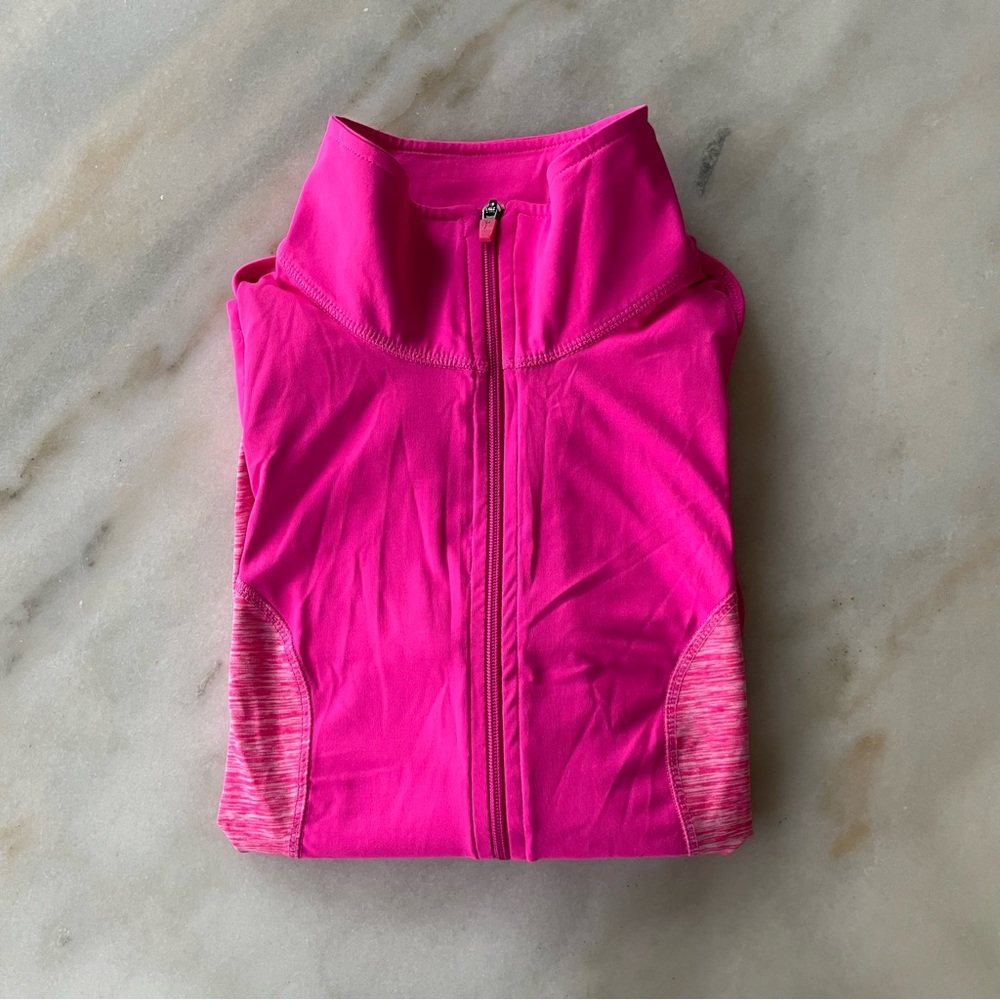 Danskin Bright Pink Zip-Up Active Jacket size L